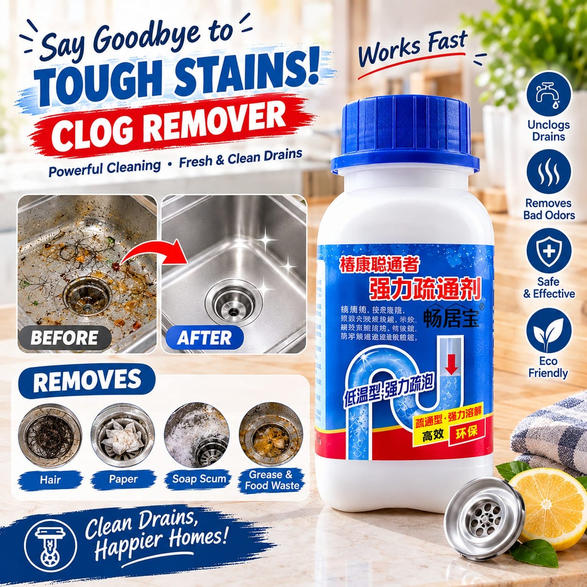 Drain Rescue Pro – Powerful Clog Remover