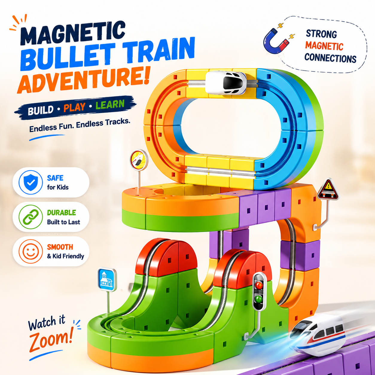 Electric Magnetic Bullet Train Set