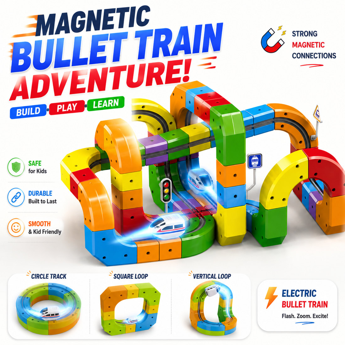 Electric Magnetic Bullet Train Set